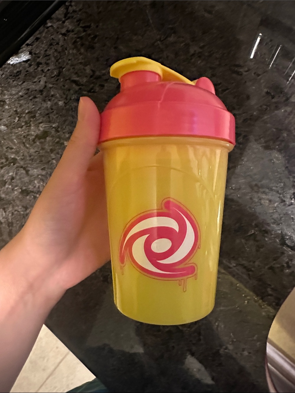 G Fuel Yellow & Pink Shaker Cup with Swirl Logo